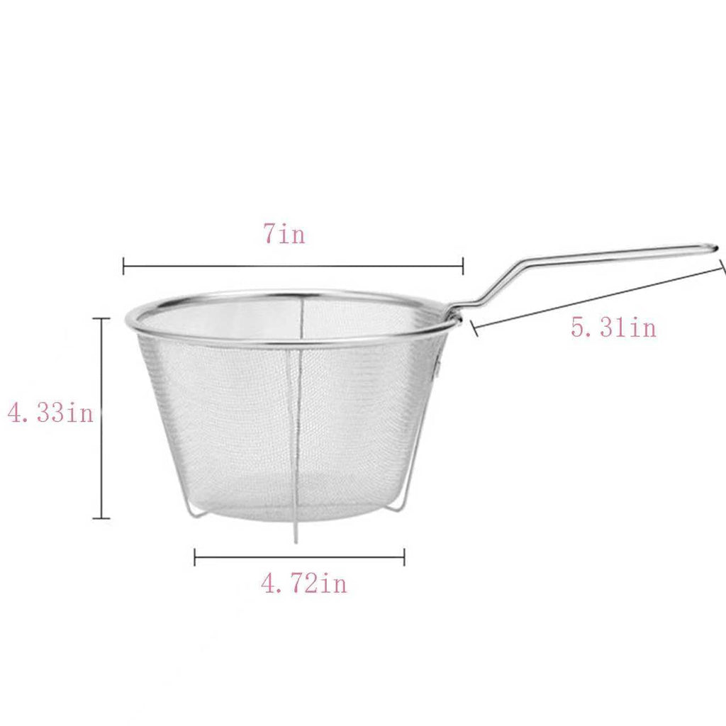 7-Inch Round Stainless Steel Deep Fryer Basket Z606