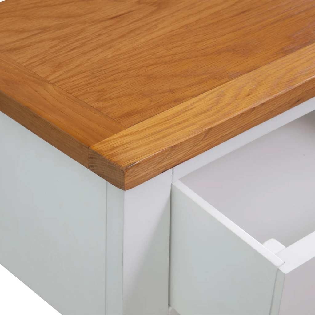Solid Oak Wood Console Table with 2 Drawers O76160