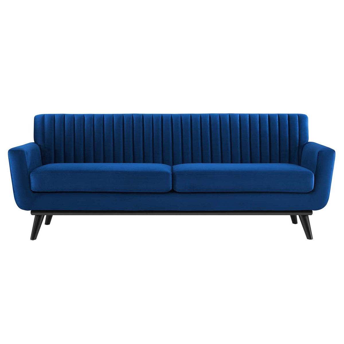 Navy Channel Tufted Performance Velvet Sofa X6479