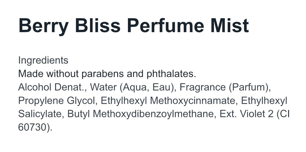 Fruit Fusion Berry Bliss Perfume Mist 8 oz B703554