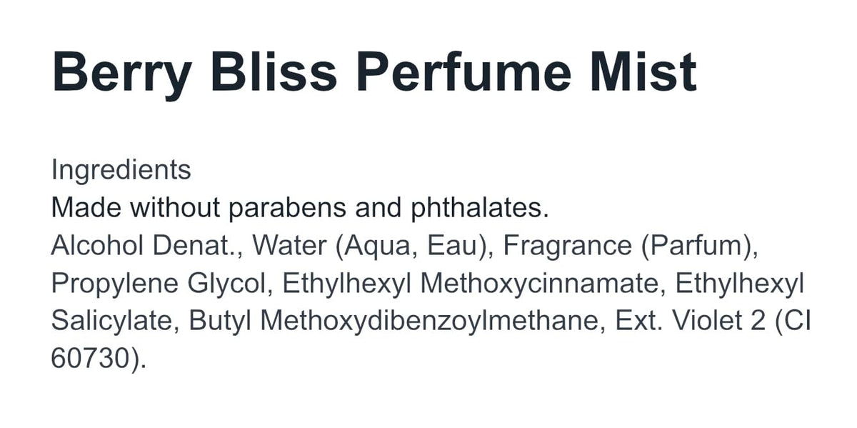 Fruit Fusion Berry Bliss Perfume Mist 8 oz B703554