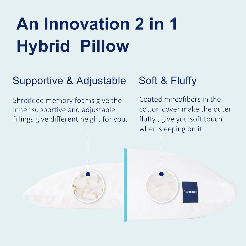 King Size Set of 2 Adjustable Hybrid Pillow L176