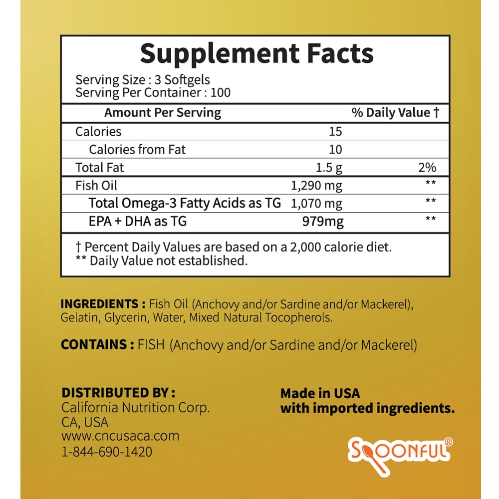 Mini Omega 3 Fish Oil 1290 mg Softgels N916