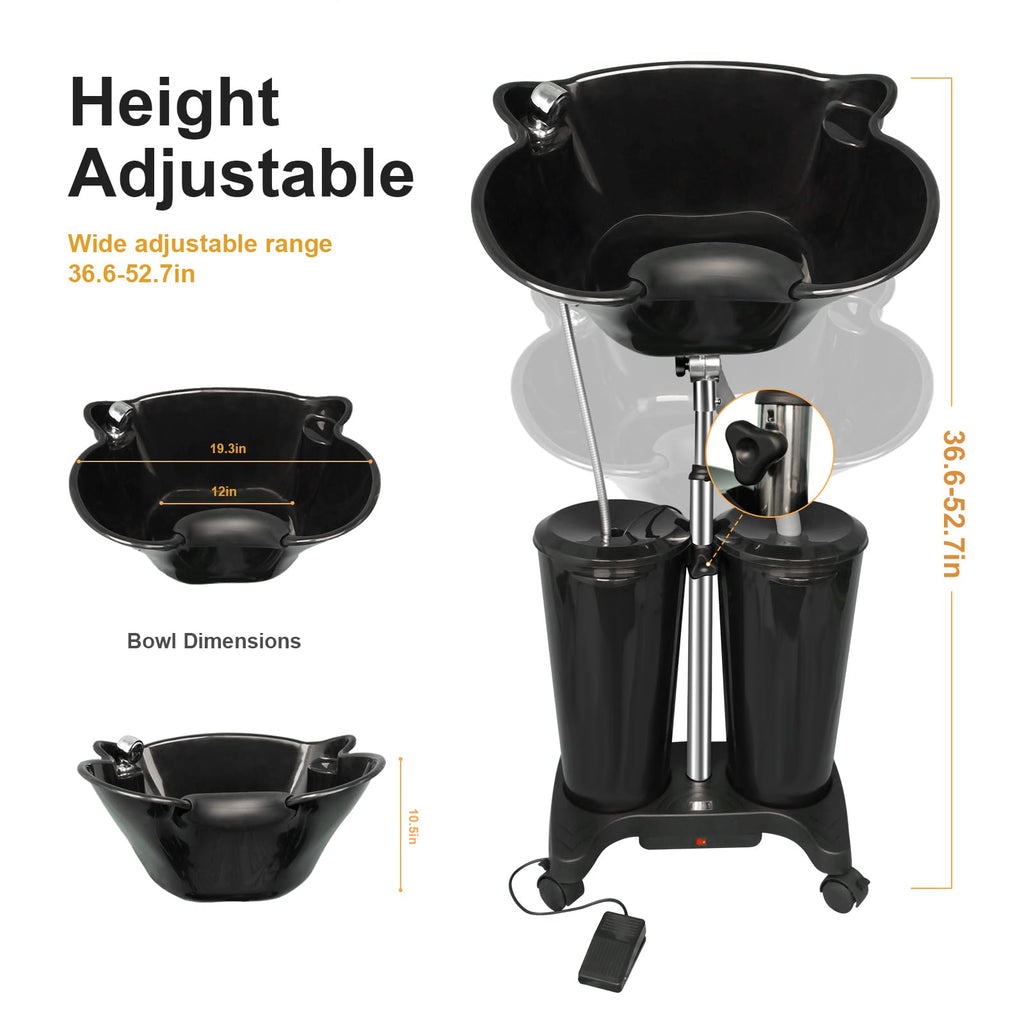 Portable Shampoo Bowl with Electric Pump and Water Tanks V4384