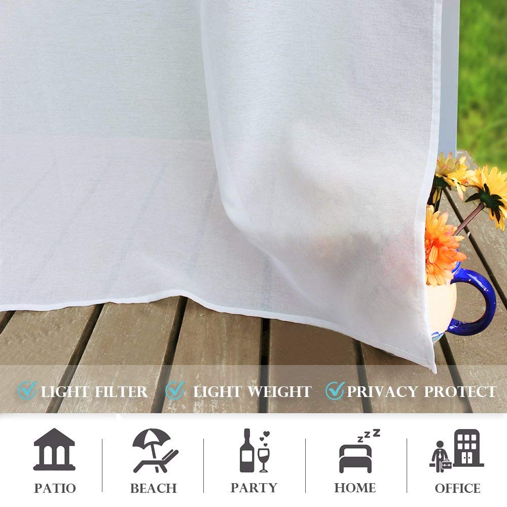 Waterproof Semi-Sheer Outdoor Curtains Q775108