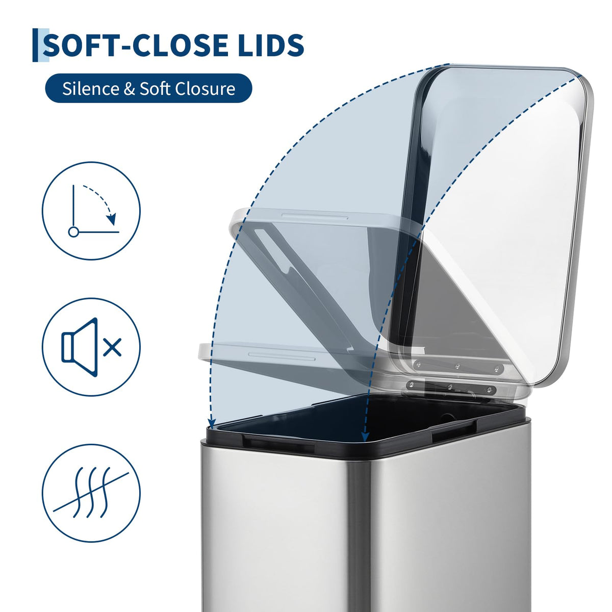 13.2 Gallon Stainless Steel Step Trash Can X125