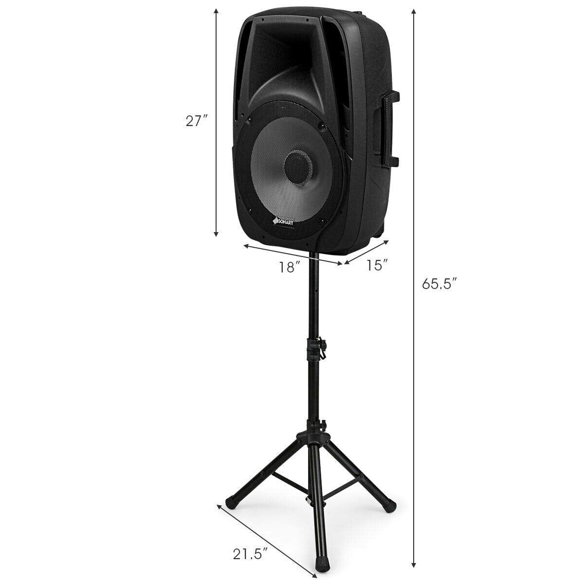 15" 1500W 2-Way Portable PA Speaker System X4639