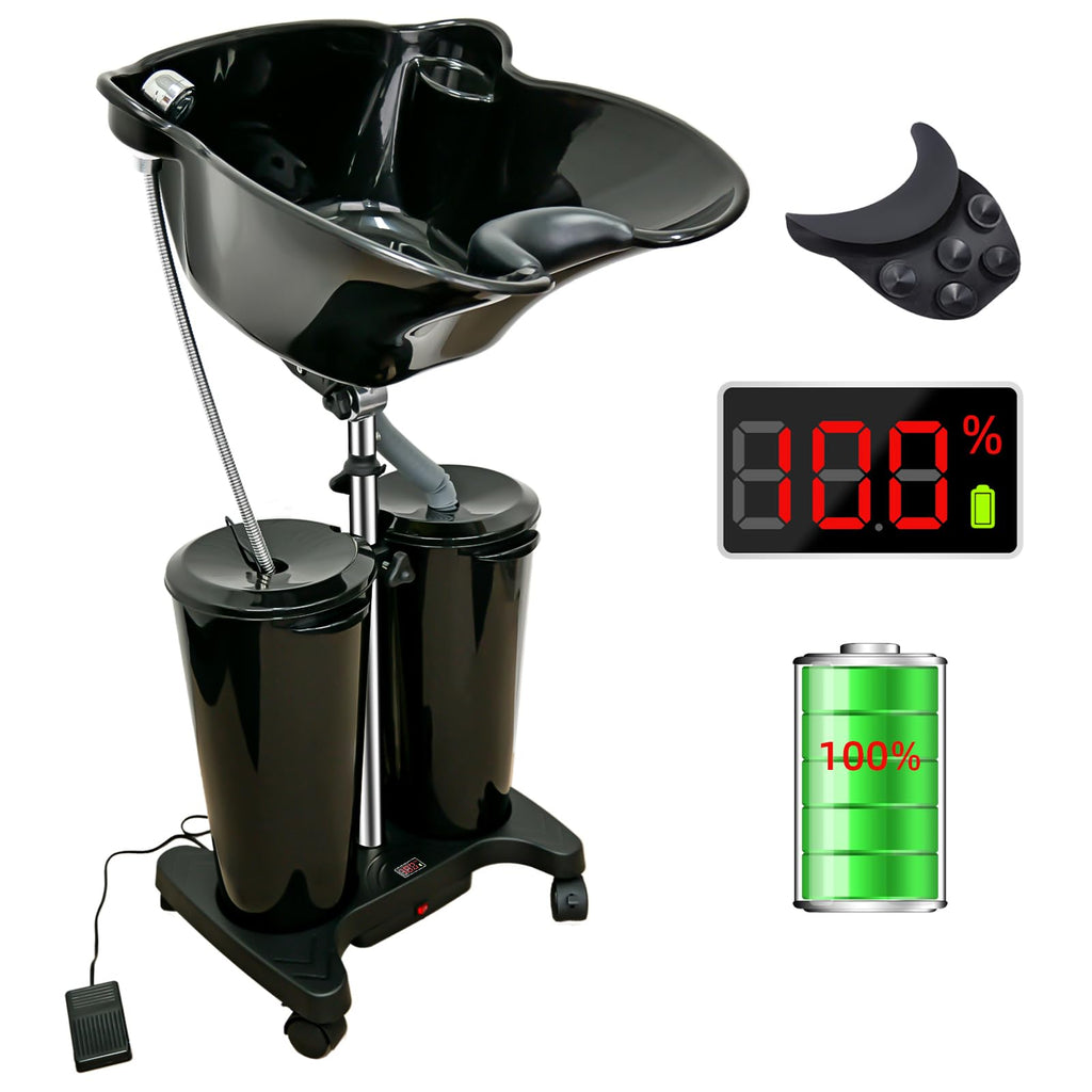 Portable Shampoo Bowl with Electric Pump and Water Tanks V4384