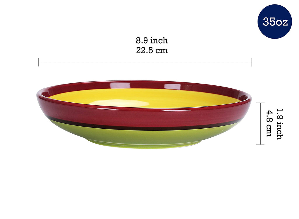 Ceramic Pasta Bowl Set of 9, Microwave & Dishwasher Safe D670327