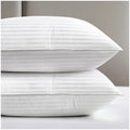 King Size Set of 2 Striped White Pillows N76254
