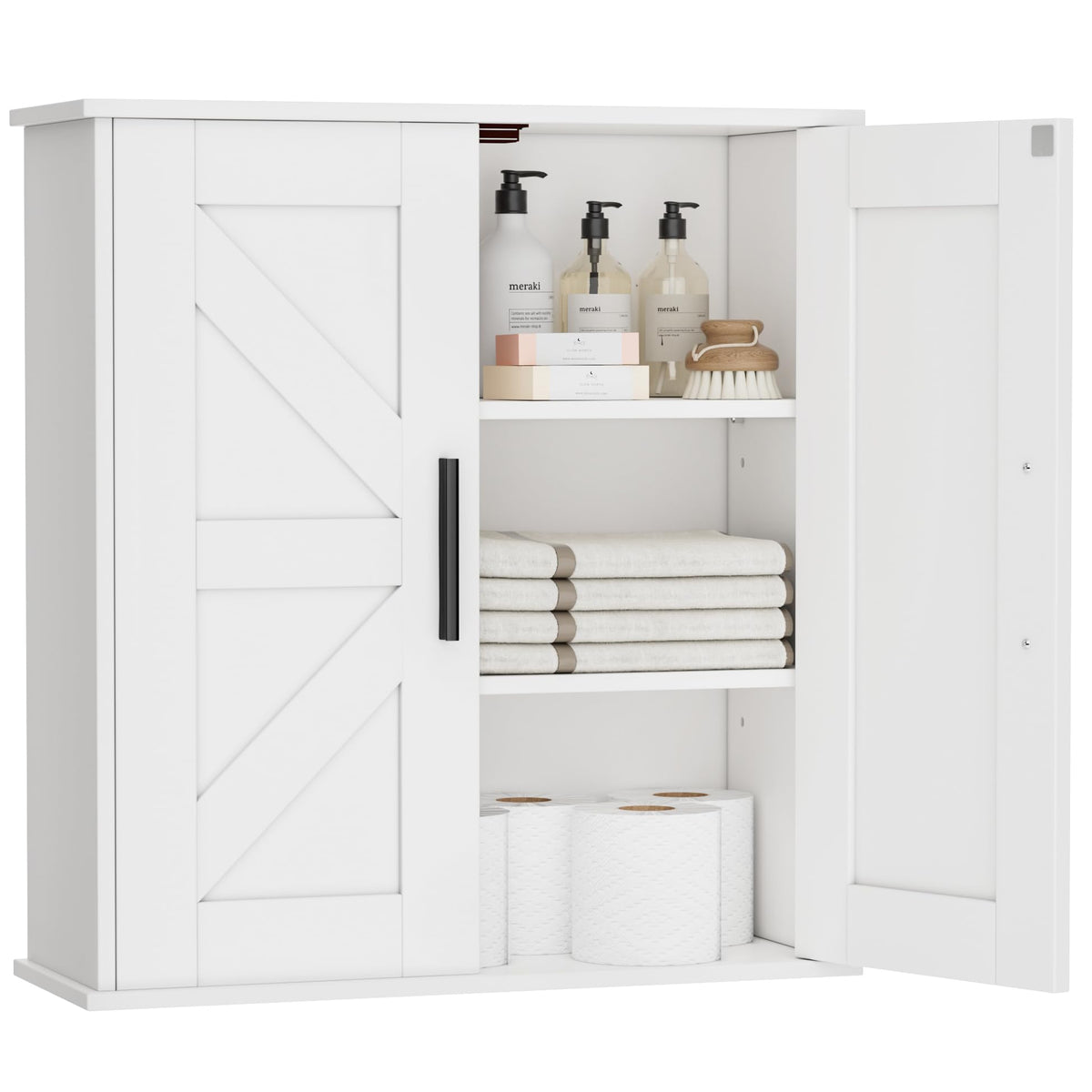 Bathroom Wall Cabinet with Adjustable Shelves D568