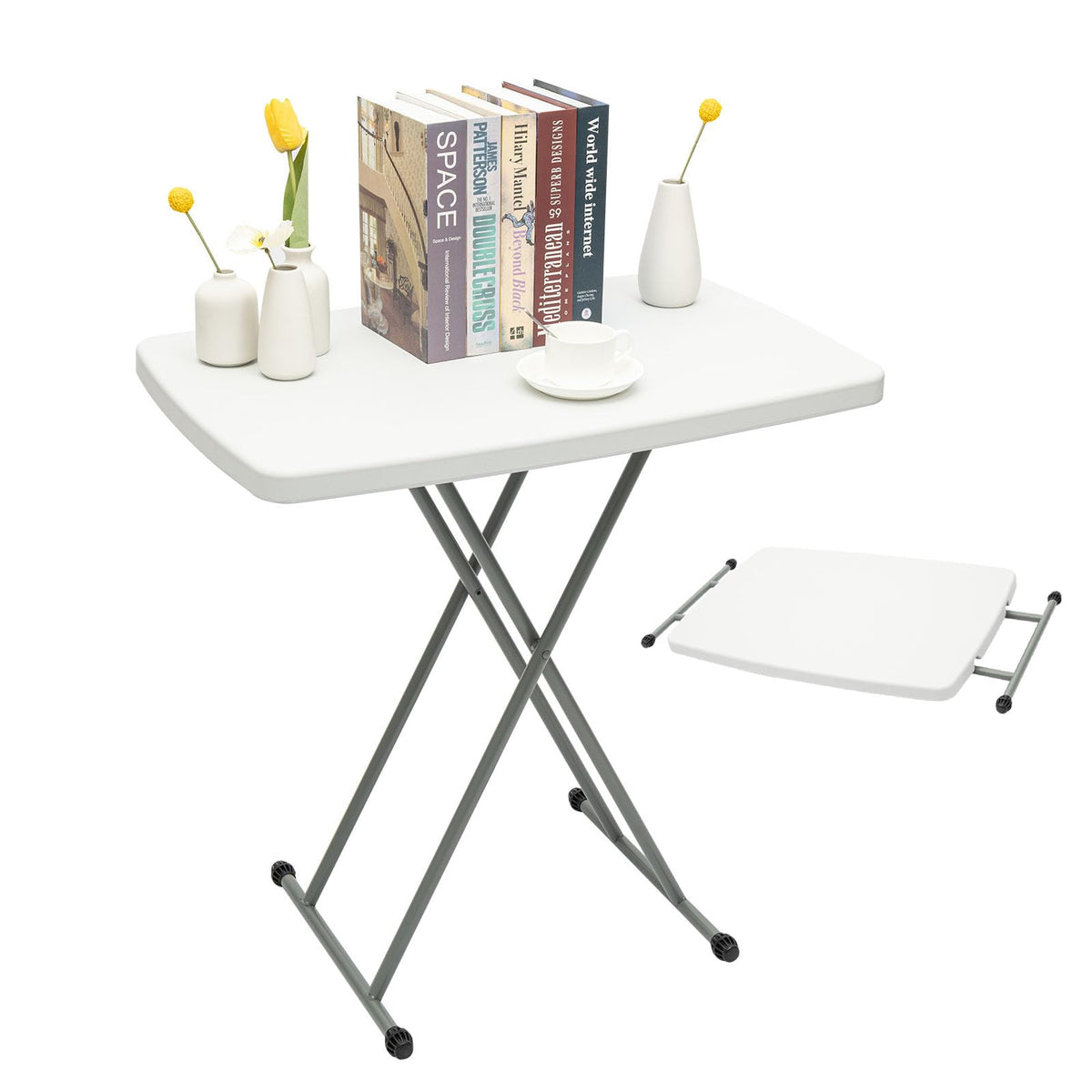 White 30" Folding Table S38362