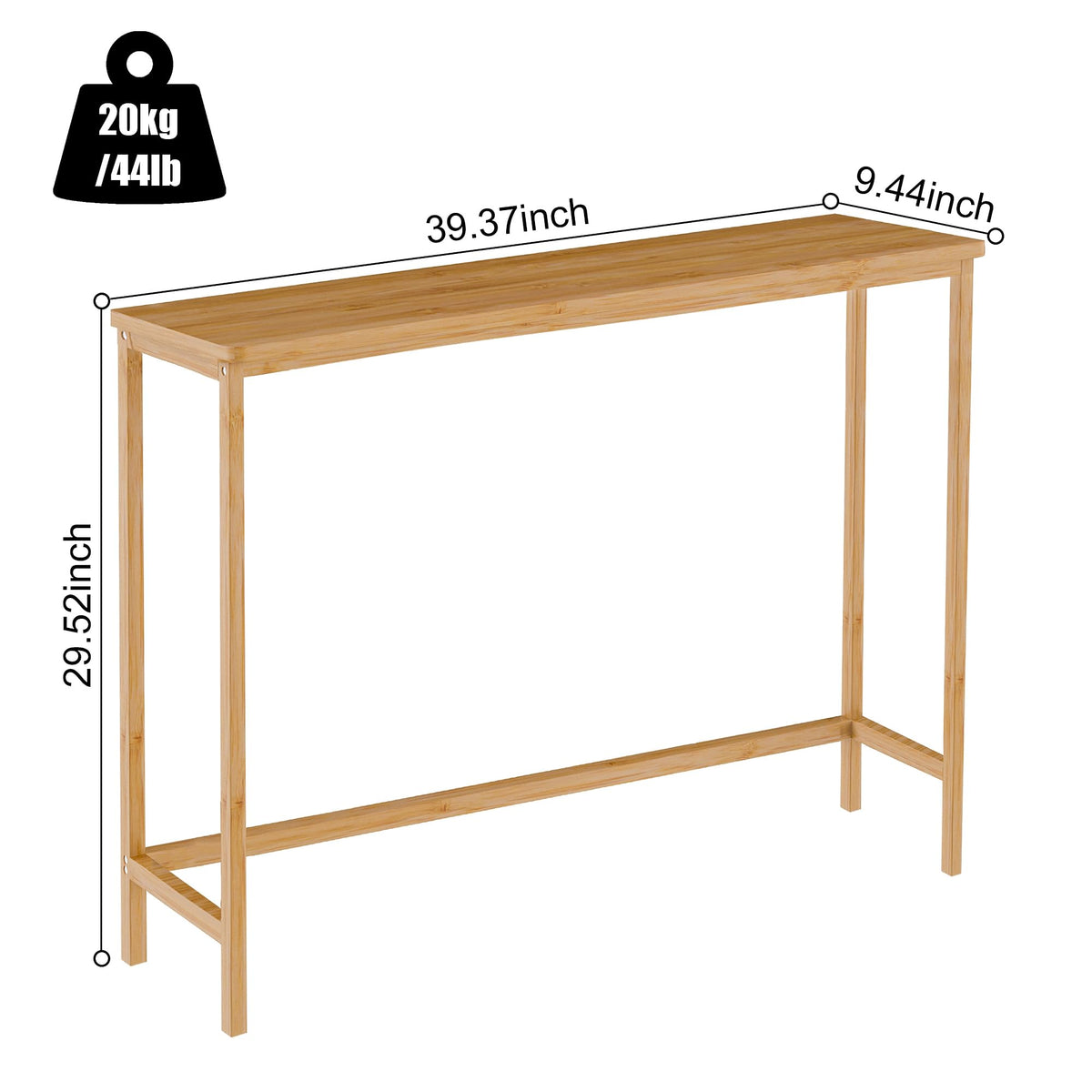 39" Natural Bamboo Console Table D7287