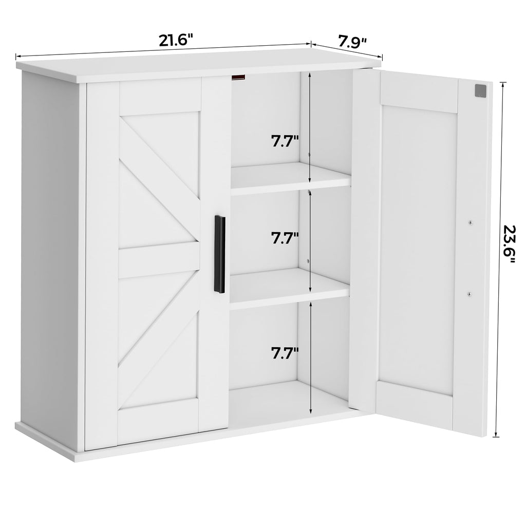 Bathroom Wall Cabinet with Adjustable Shelves D568