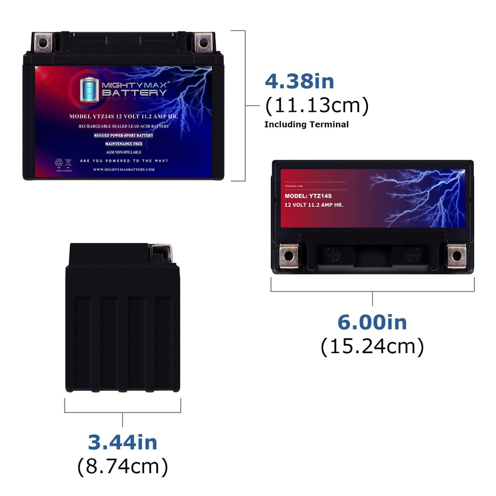 12 Volt 11.2 AH 230 CCA Rechargeable Maintenance Free SLA AGM Motorcycle Battery Pack of 8 J3838