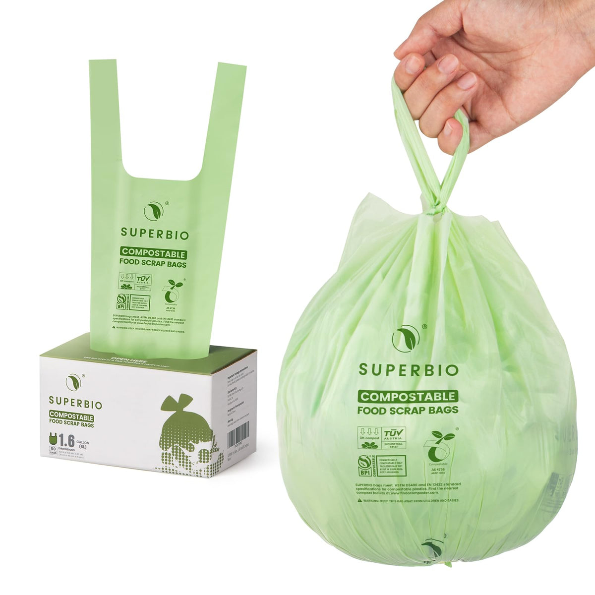 1.6 Gallon Compostable Food Scrap Bags G559334