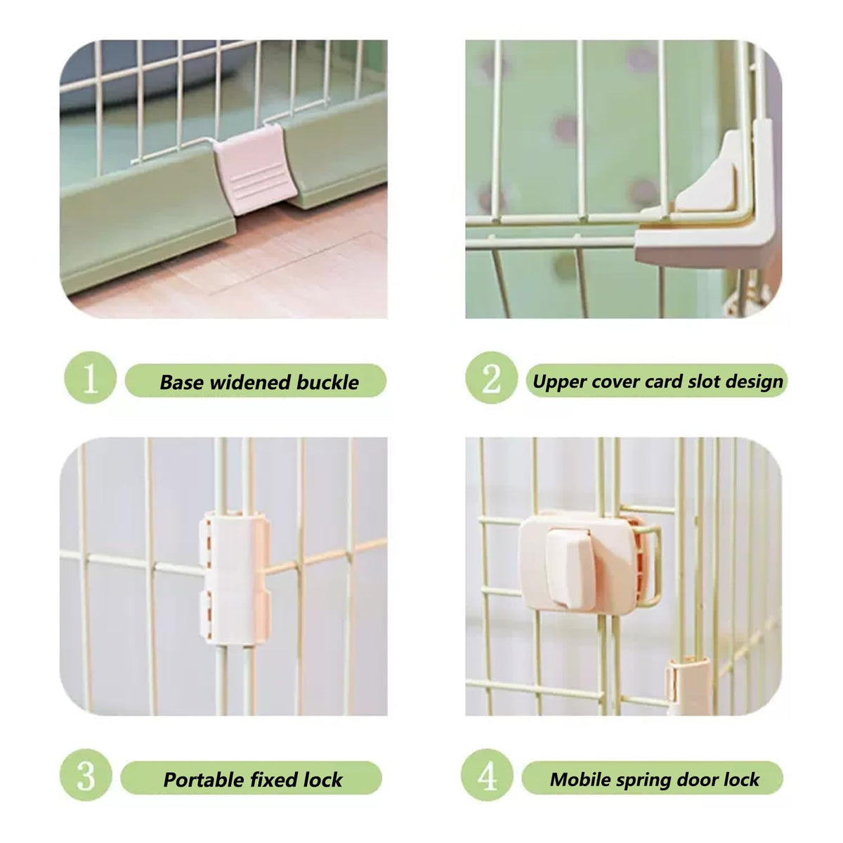 3/4-Tier Wire Cat Cage Playpen with Hammock and Platforms G2089