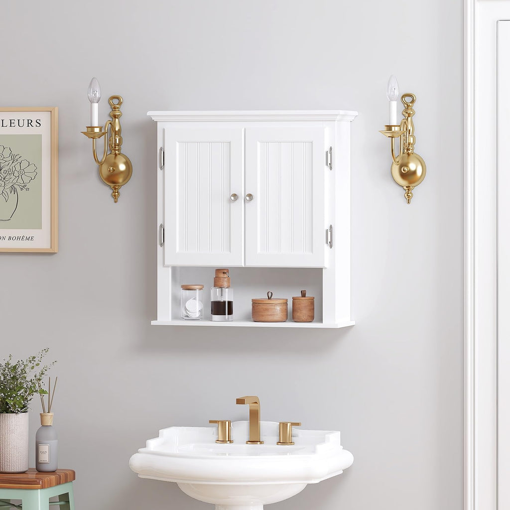 White Wall-Mounted Bathroom Cabinet F4707
