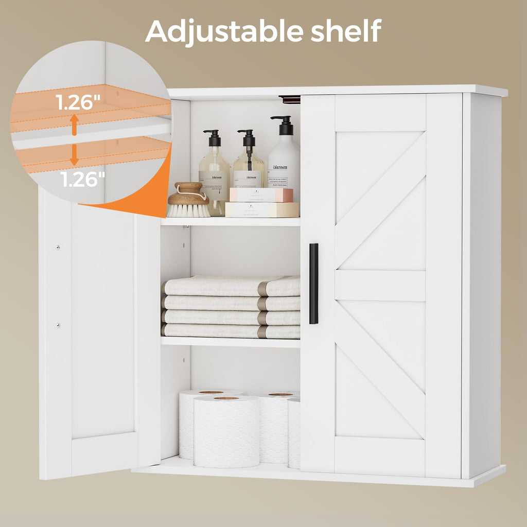 Bathroom Wall Cabinet with Adjustable Shelves D568