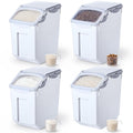 4 Pack 30 LB Airtight Dog Food Storage Container with Wheels Gray O56897