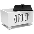 Solid Wood Kitchen Storage Bin with Lid X99238