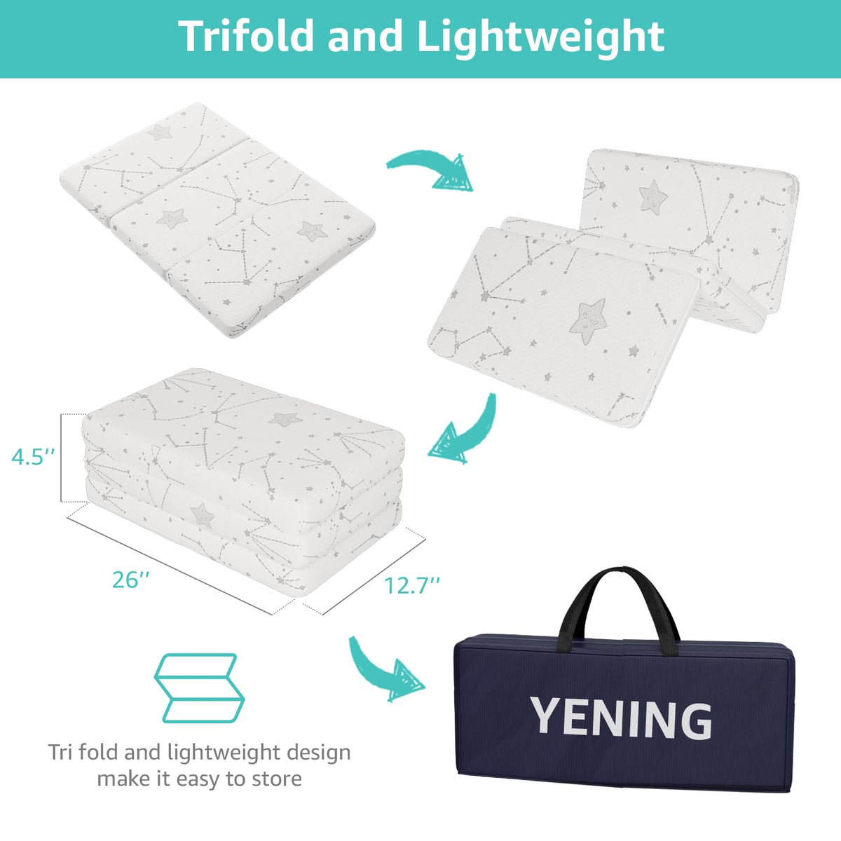 Organic Cotton Trifold Pack and Play Mattress Pad I777