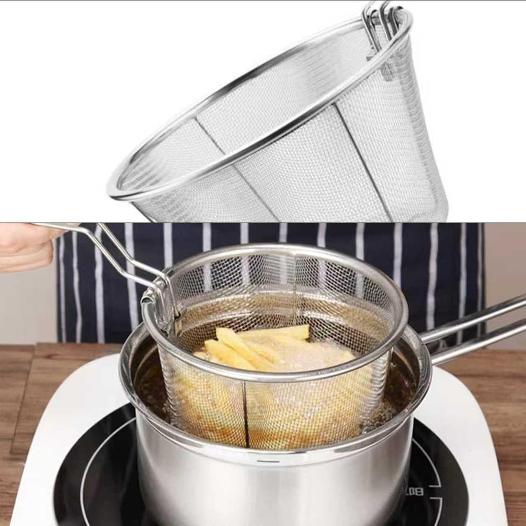 7-Inch Round Stainless Steel Deep Fryer Basket Z606