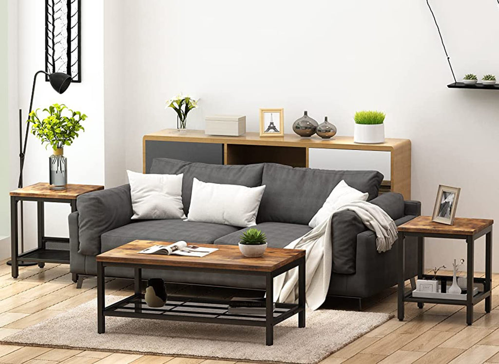 3 Pieces Coffee Table Set with 2 End Side Tables C83491