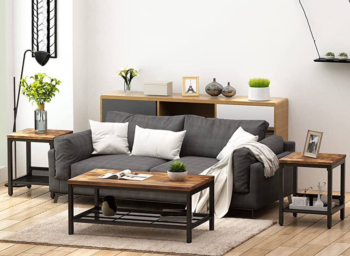 3 Pieces Coffee Table Set with 2 End Side Tables C83491