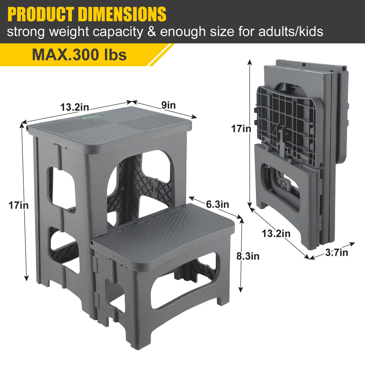 Folding 2-Step Non-Slip Step Stool C3720