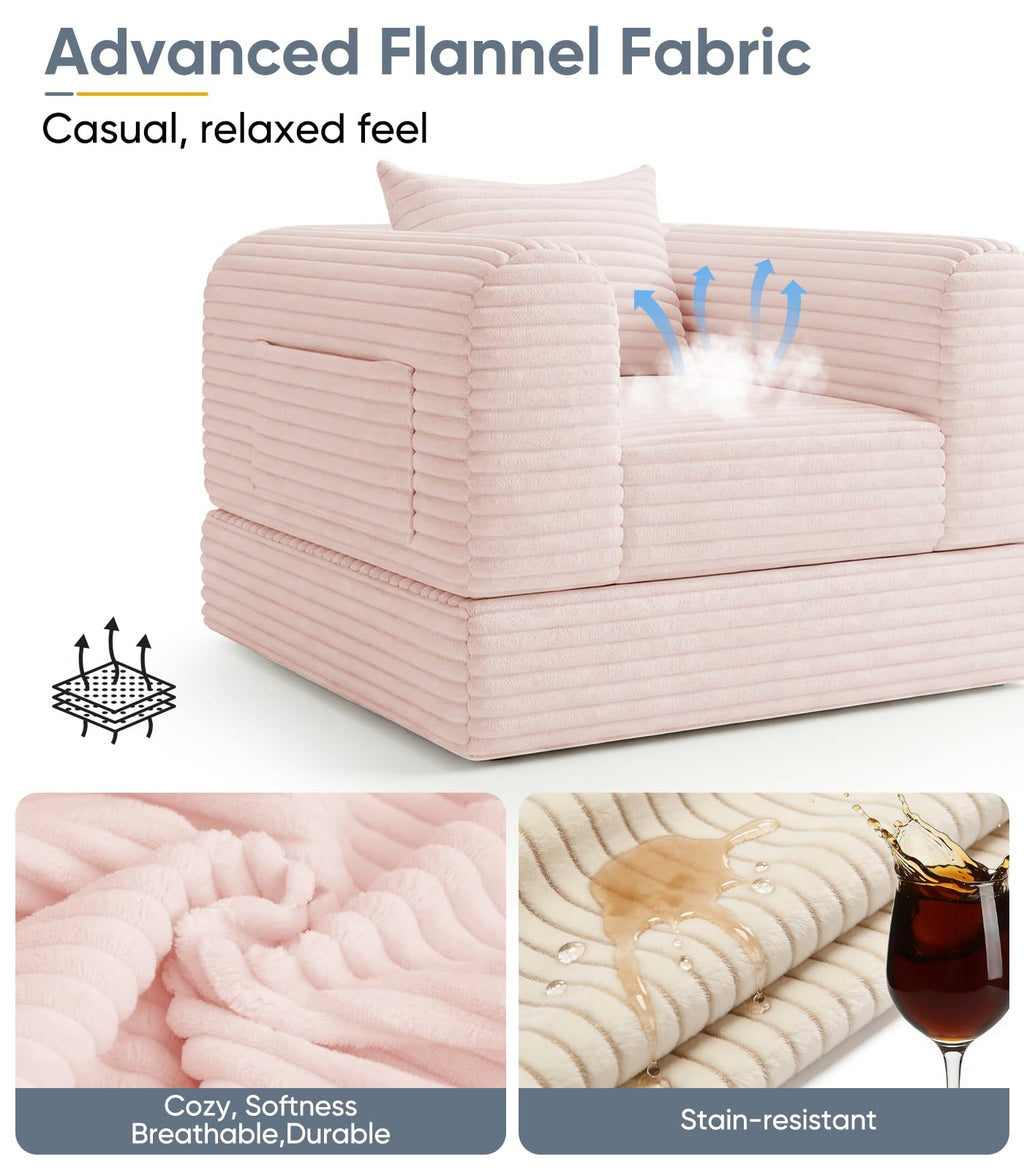 2 in 1 Convertible Sleeper Chair Folding Sofa Bed O836229