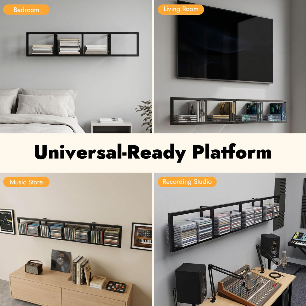5Pcs Wall Mount Media Storage Rack V302
