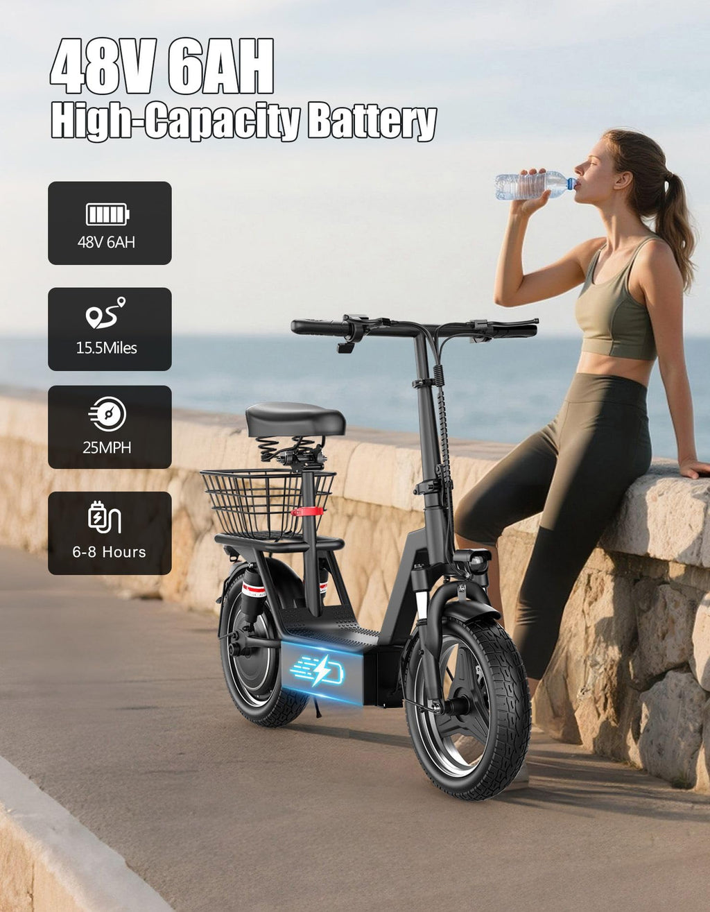 Foldable Electric Scooter with Seat D93449