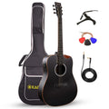 41” Black Spruce Wood Electro-Acoustic Guitar with Built-in Pickup M786515