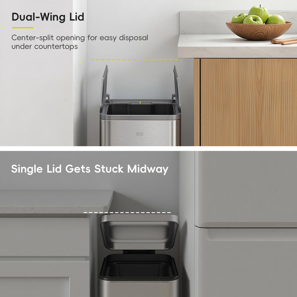 50L Stainless Steel Slim Step Trash Can G3329