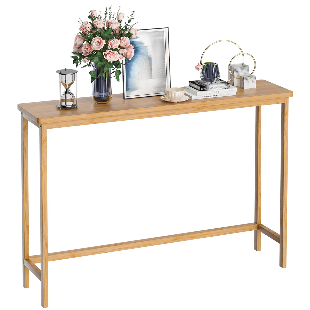 39" Natural Bamboo Console Table D7287