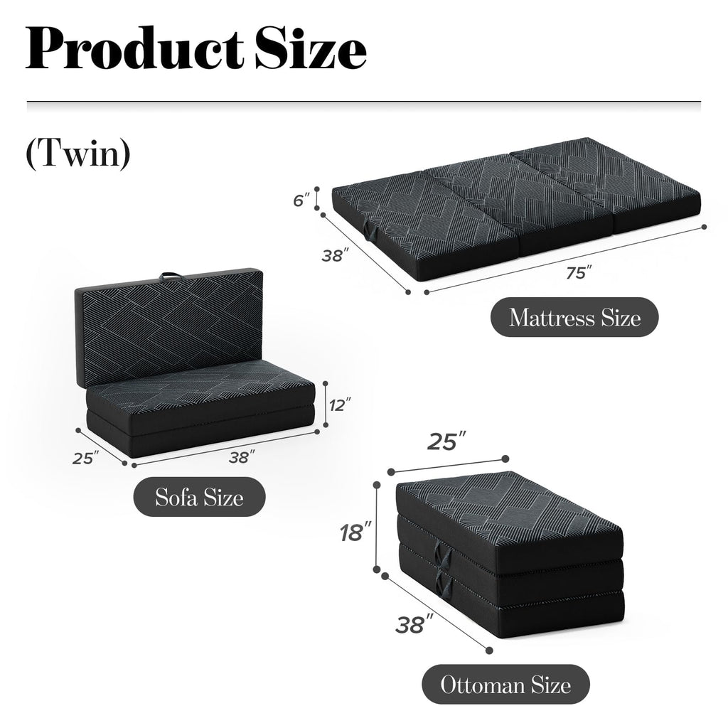 Folding Mattress Twin Size 6 Inch D96474