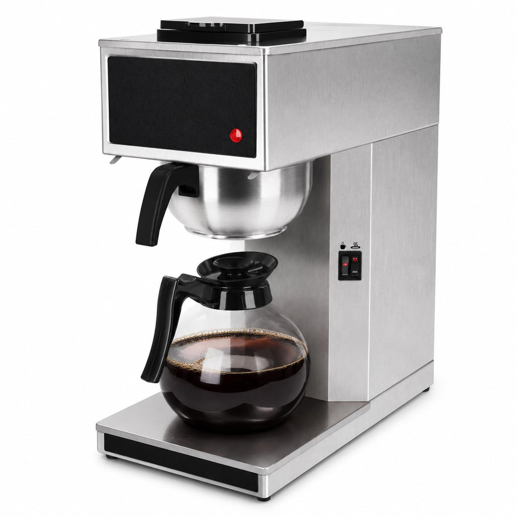 Commercial 12-Cup Stainless Steel Drip Coffee Maker with Dual Warmers D37877