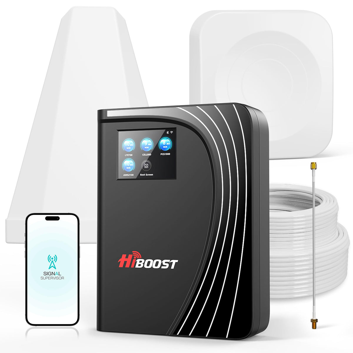 Cell Phone Booster 9,000 Sq Ft 4G LTE 5G LCD Touch Screen 70dB Gain D8691