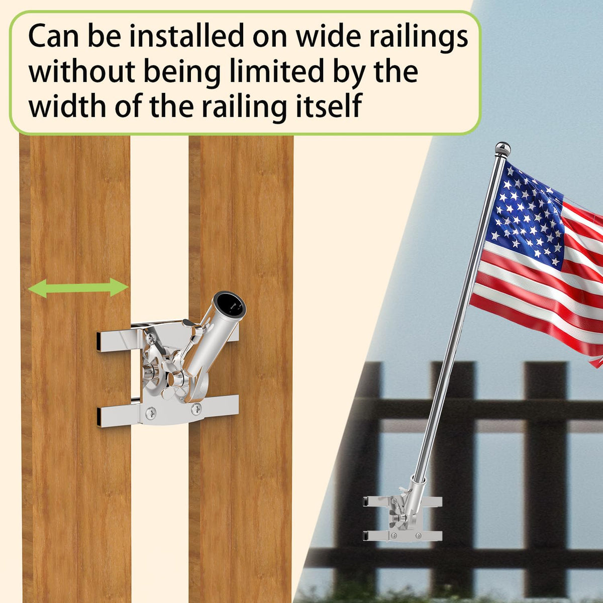 316 Stainless Steel Flagpole Holder for 1-Inch Flagpoles G54420