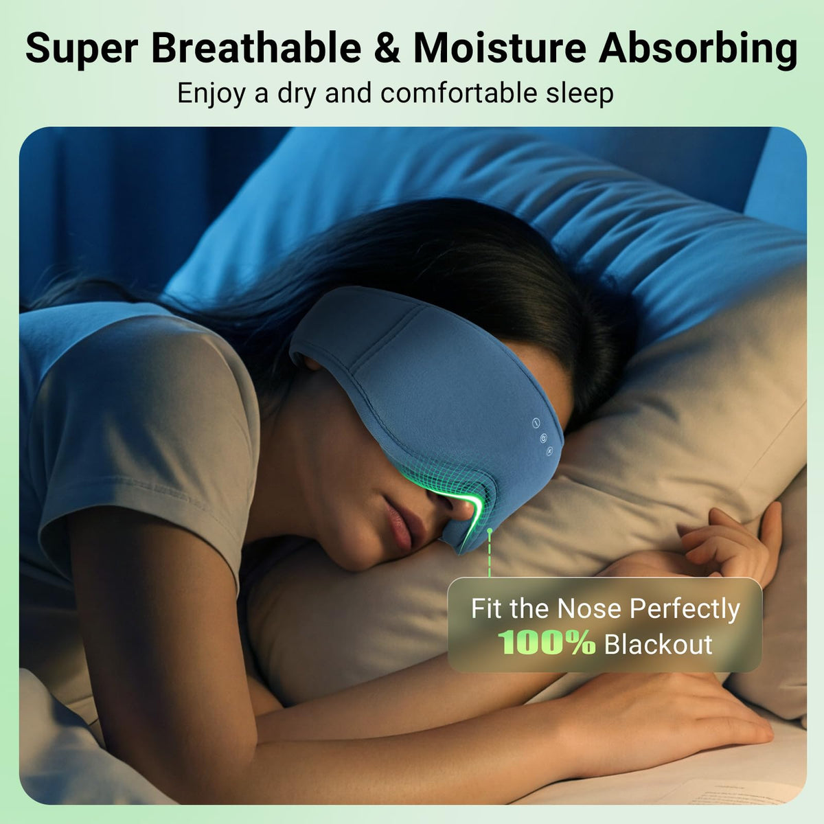 Bamboo Cotton Sleep Mask with Bluetooth Headphone U17639