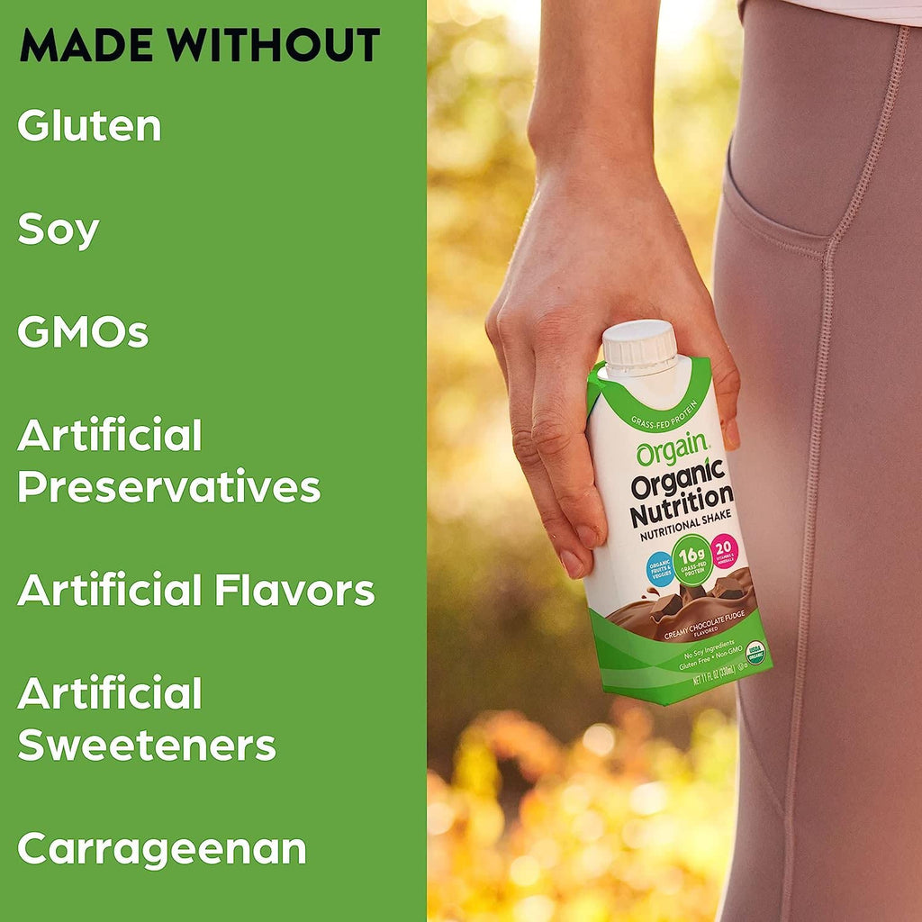 Organic Nutritional Shake Creamy Chocolate Fudge Iced Cafe Mocha 11 Fl Oz Pack of 12 X50120