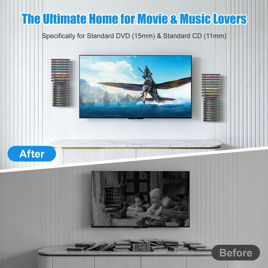 4 Pack Wall Mount Metal DVD Shelf S8439