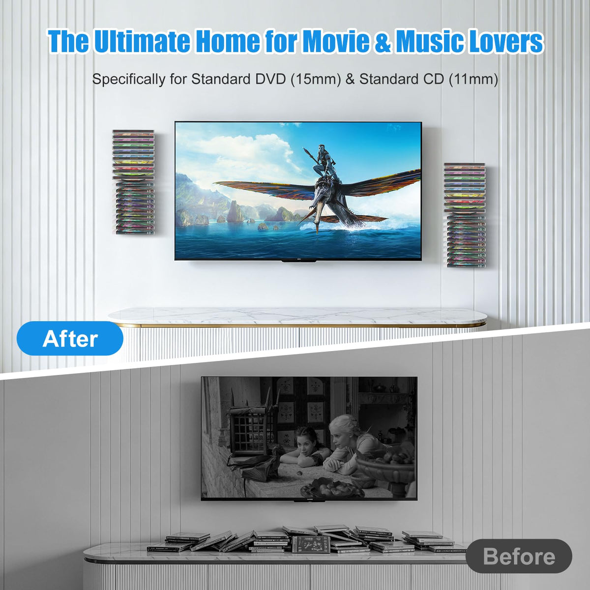 4 Pack Wall Mount Metal DVD Shelf S8439