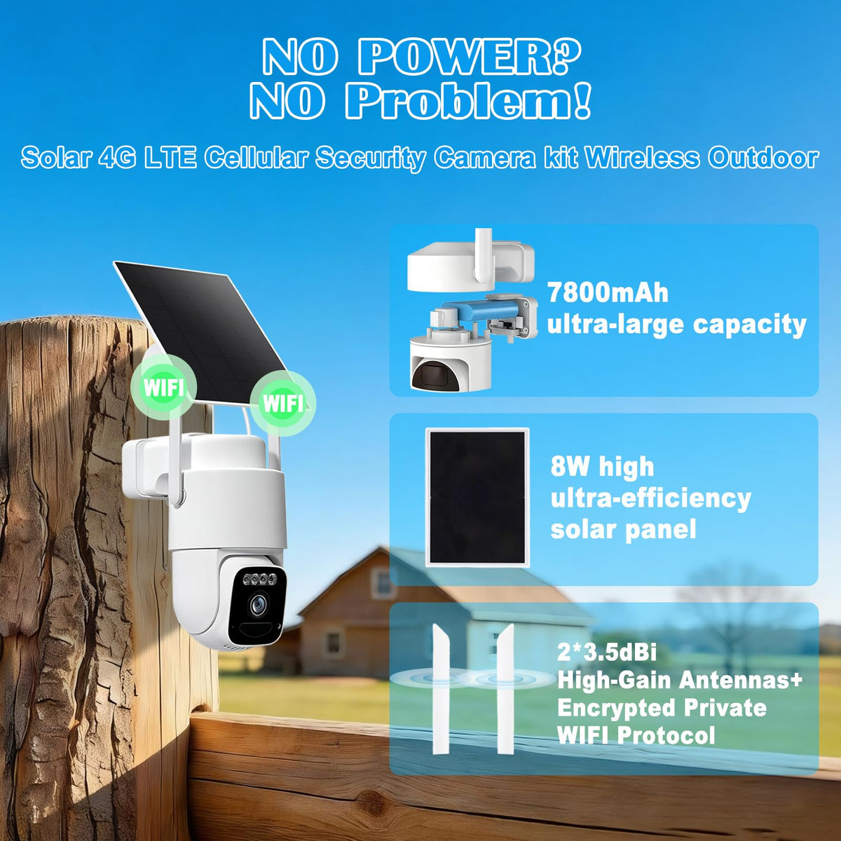 4G Solar Security Camera System with Base Station L84062