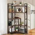 5-Tier L-Shaped Corner Bookshelf with Metal Frame B243