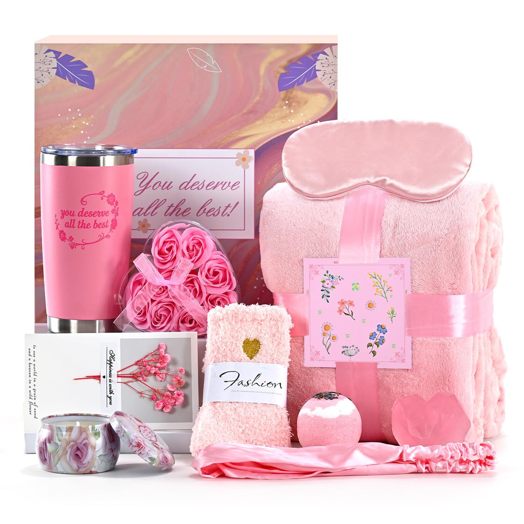 Birthday Gift Baskets, Spa Gift Sets, Blanket, Candle, Mugs A626549