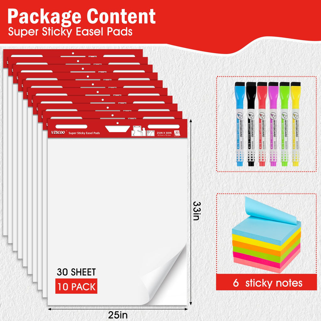 Thickened Sticky Easel Pad 25x30In 10 Pack Z60300