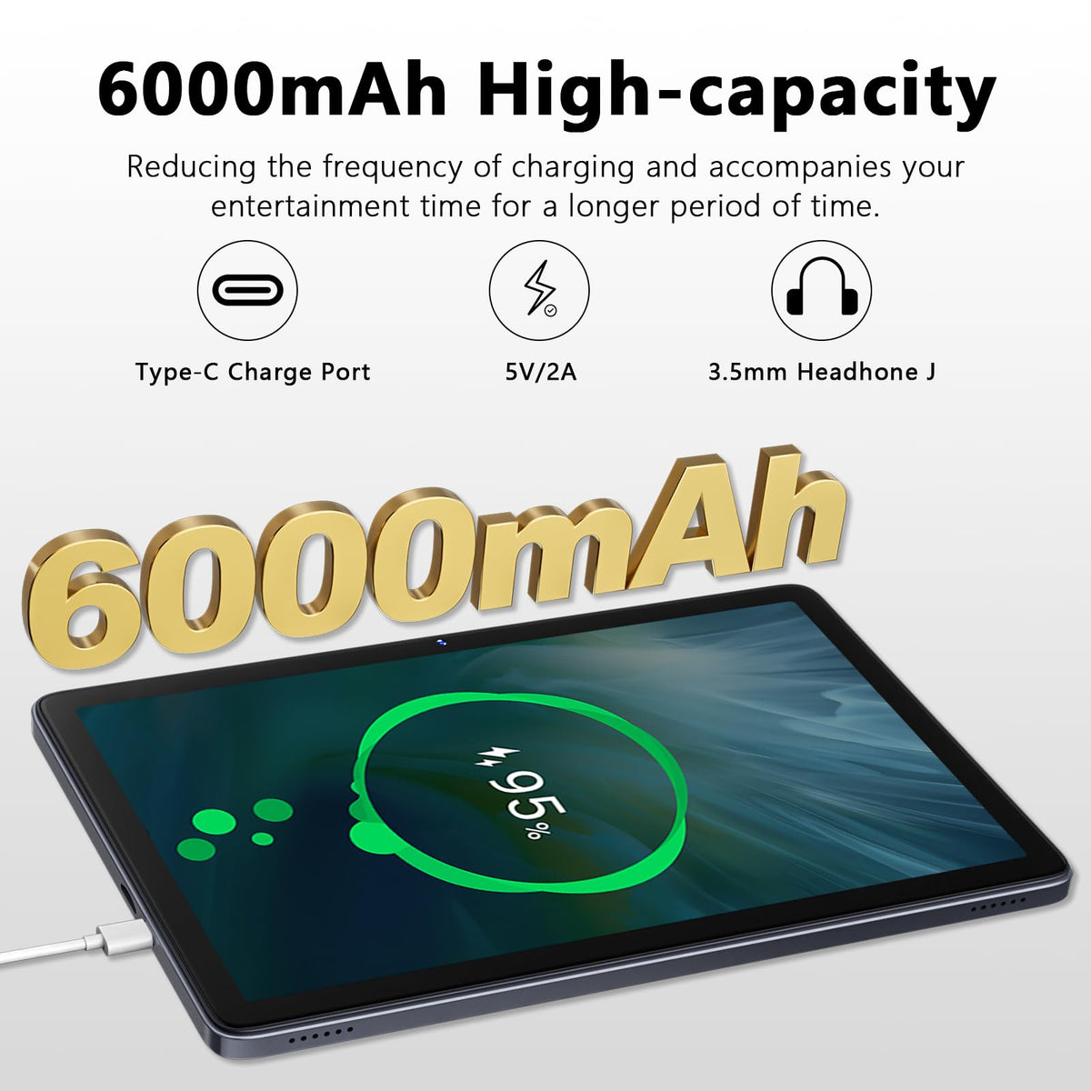 10 Inch Android 15 Tablet with Keyboard L585905