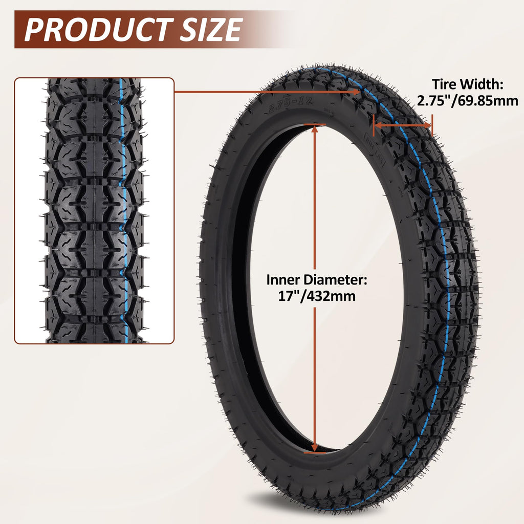 70/100-17 Tire and Inner Tube Set G836